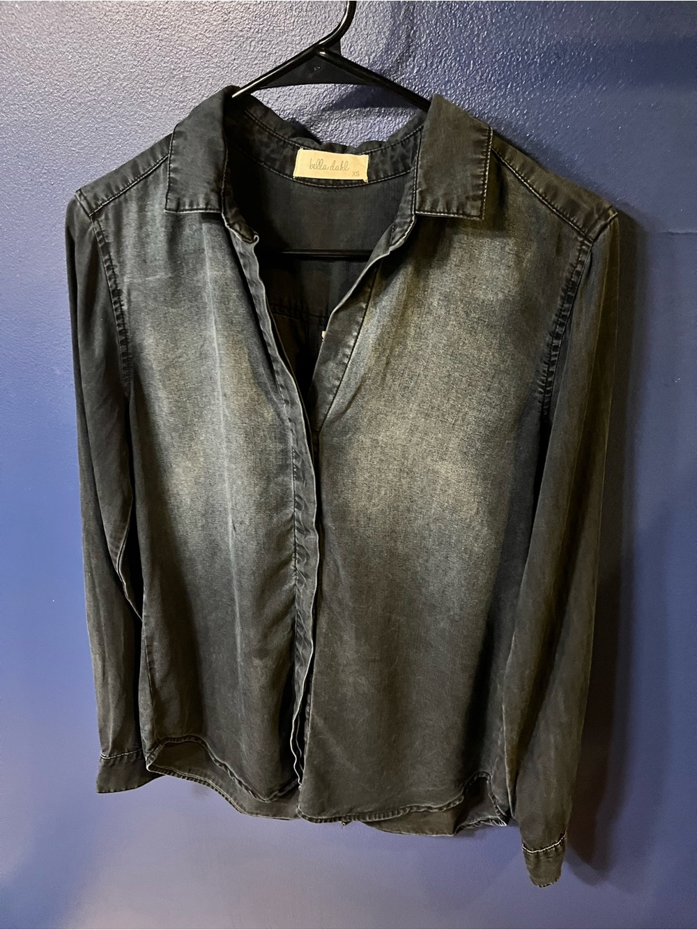 Bella Dahl Faded Black Washed Button-Down Shirt